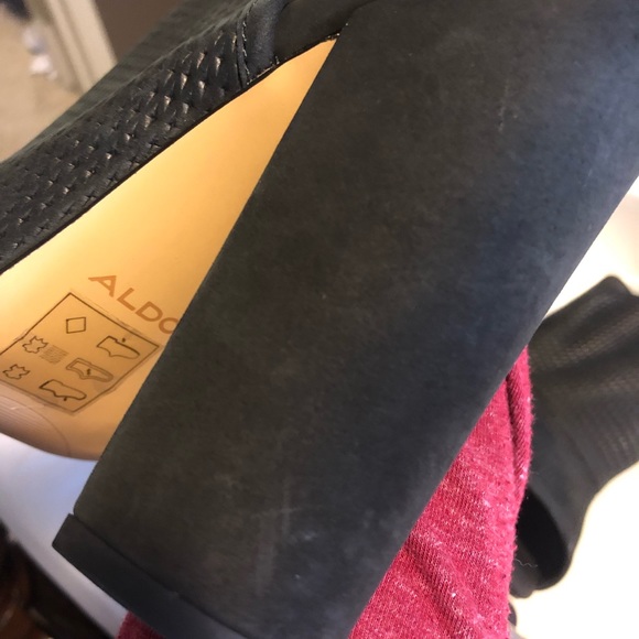 Aldo size 9 black open toe boot with chunky heel - Picture 8 of 8